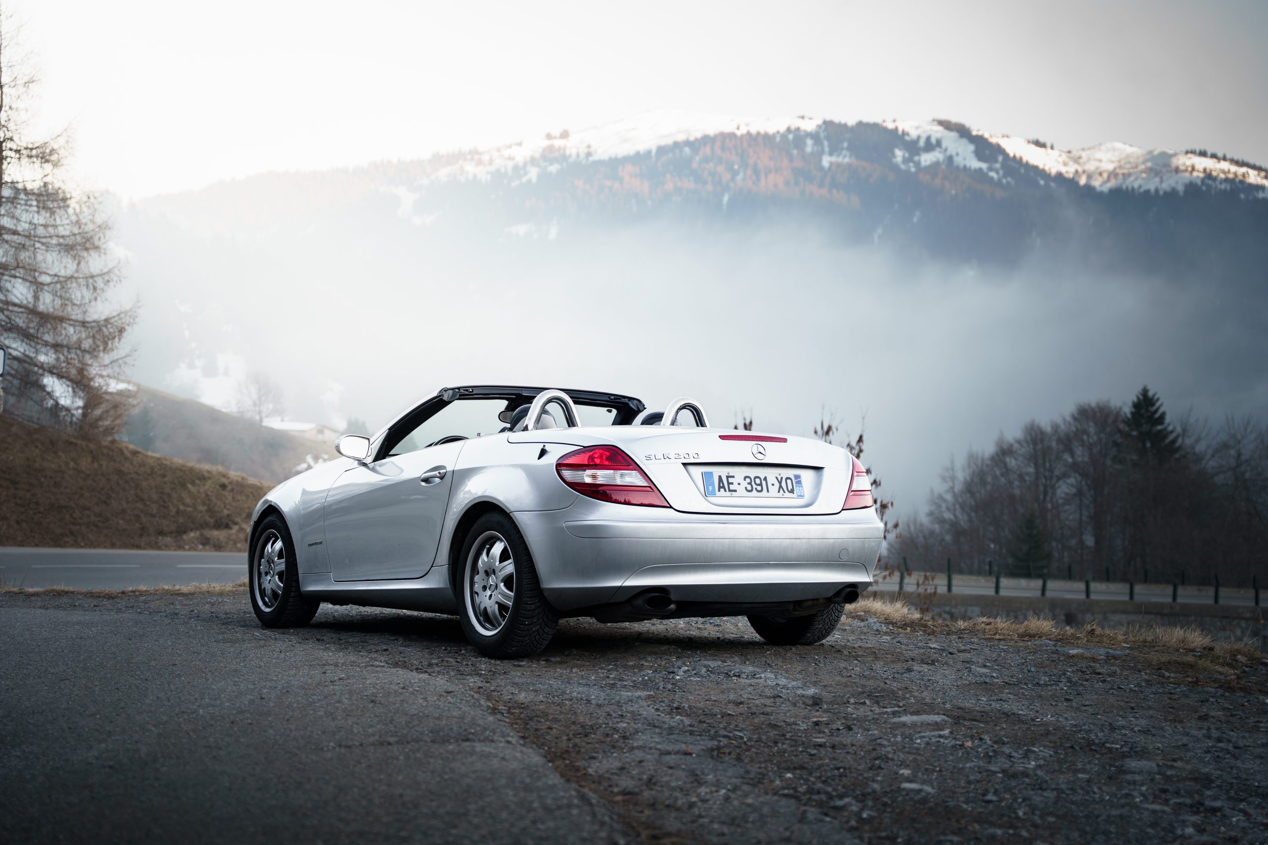Arriere Mercedes SLK200 Montagne Col Des Aravis Rhone Alpes Scaled